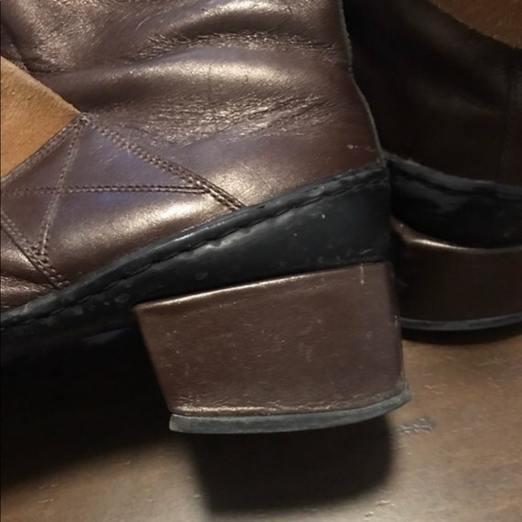 Retro Leather Square Toe Suede Wrap boots - Picture 5 of 5